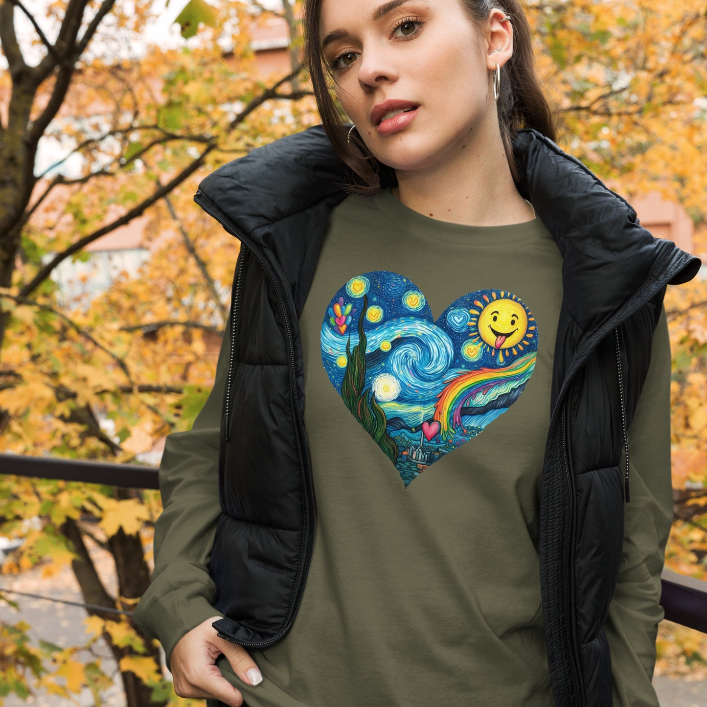 Adult We Heart Van Gogh Long Sleeve Tee