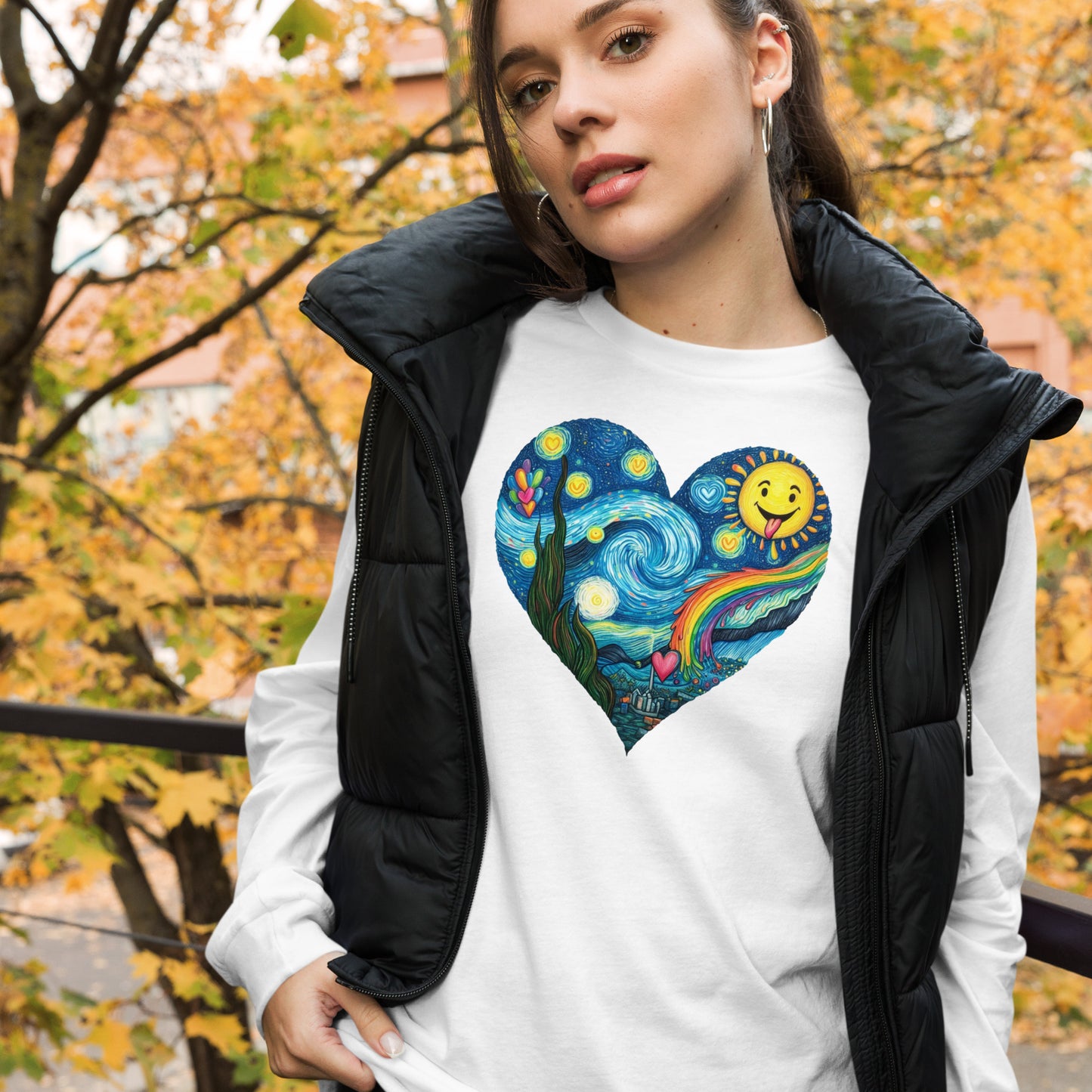 Adult We Heart Van Gogh Long Sleeve Tee