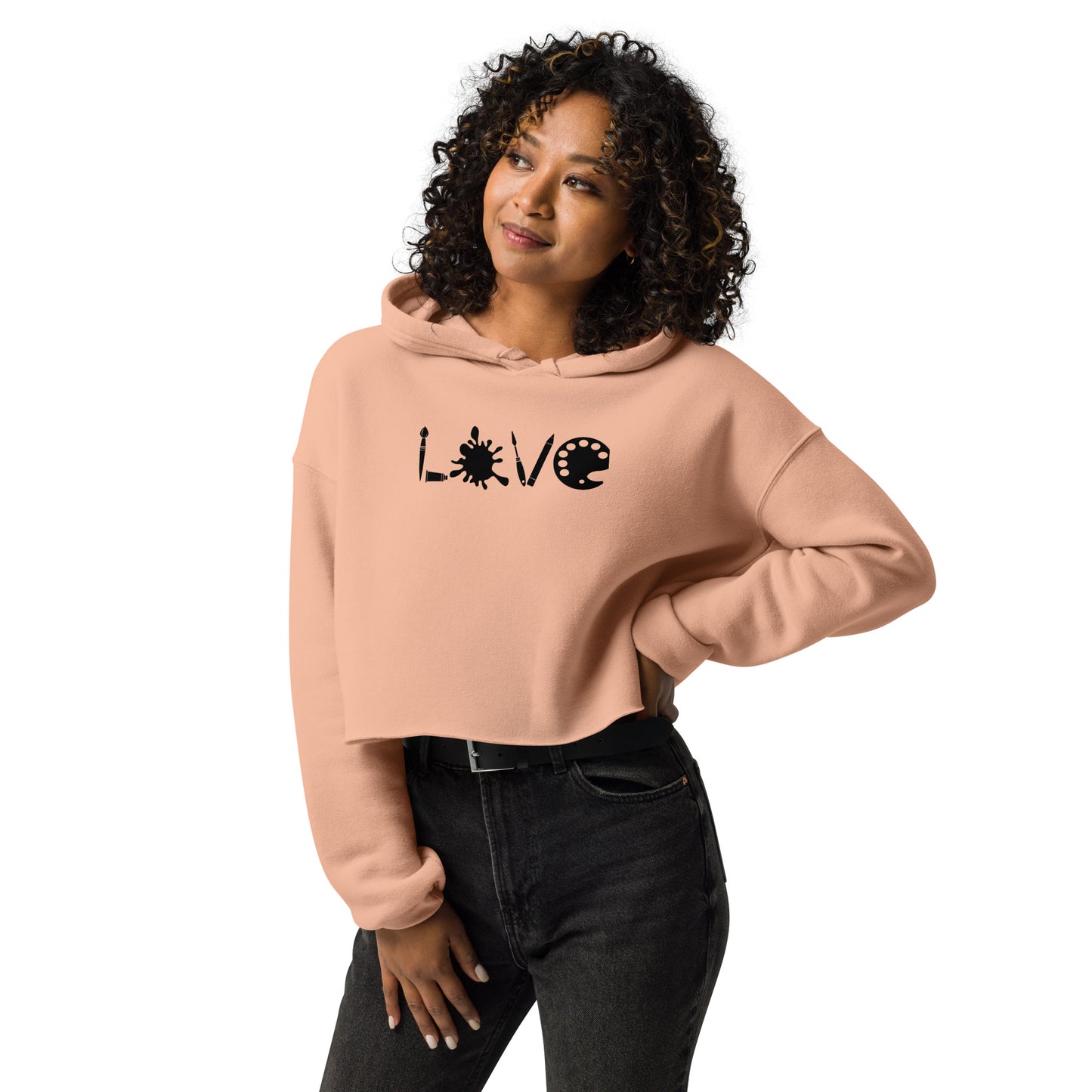 Adult LOVE Art Crop Hoodie
